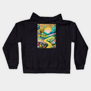 Golden Rainbow Sky Kids Hoodie